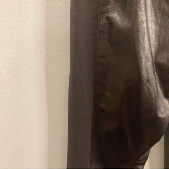 DANIER Sz 10 Italian Leather Fabric Zipper Pockets Hem Tapered  Leg Moto Pants - Picture 11 of 13